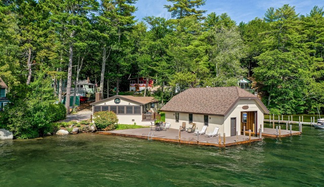 Alton Bay Waterfront Home with restored Boathouse and Gorgeous Sunsets