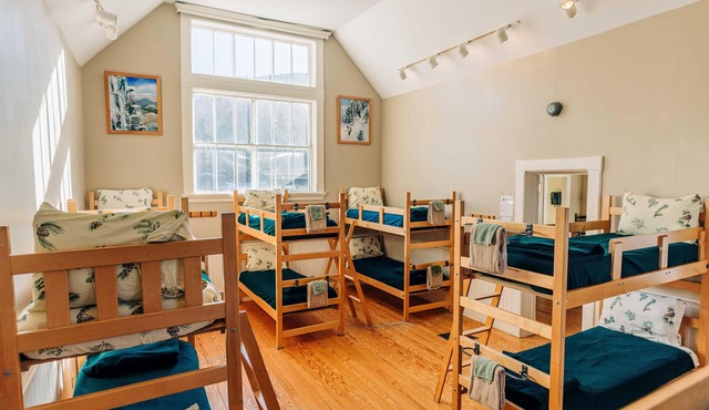 Bunk in shared bunkroom with shared bathroom