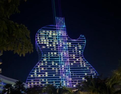By Hard Rock Guitar Hotel casino 7 min walk