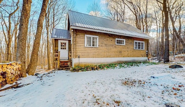 Classic Vermont cabin with forest views, pools, hot tub & gym
