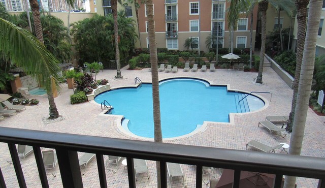 Courtyard at Cityplace condo with beautiful pool view and 2 bedrooms 2 baths.