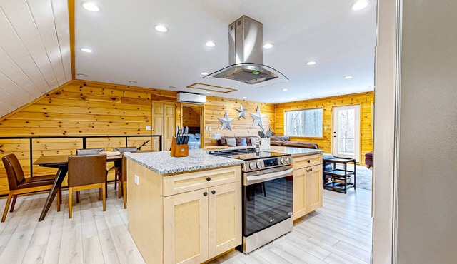 Dog-friendly apartment by Moosehead Lake with sprawling deck & firepit