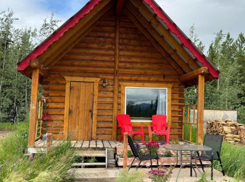 Dry Log Cabin with Mountain Views