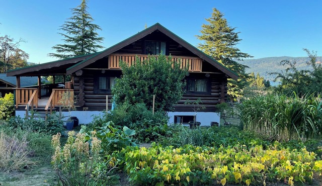 Island Log Cabin with Ocean View & Organic Garden