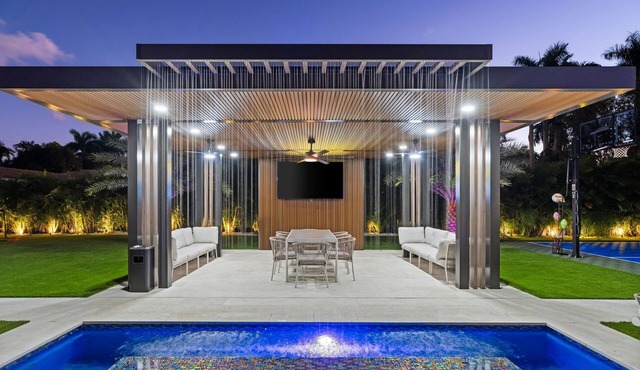 Neon Palms Estate-Pool-Pickleball Court