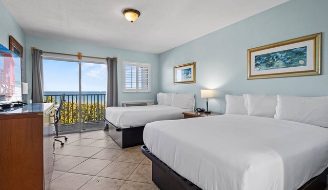 Oceanfront Inn Room #18- Ocean View Balcony, 2 Full Beds