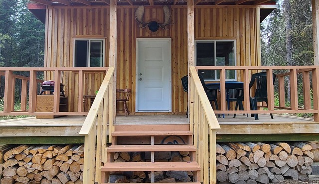 Private lakefront cabin with mountain views