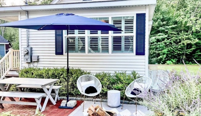Quintessential lakeside cottage with swimming, picnic tables, & mountain view