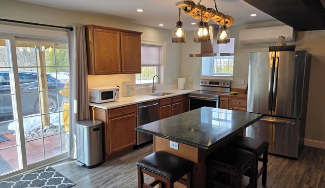 Sunnyside patio and pup 1-bedroom dog-friendly apartment with AC in Colchester.