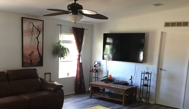 Two bedroom two bath fenced in yard close to the beach