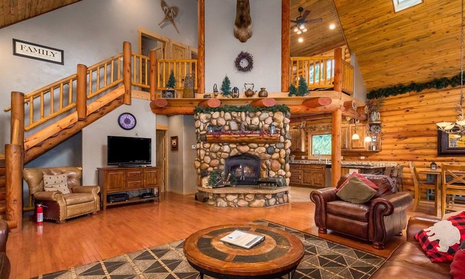 Carriage Hills House | Creekside Retreat - Beautiful Log Cabin Home with Hot Tub -- 20-NCD0202