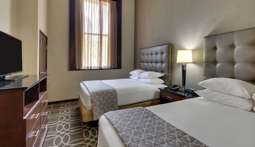 Suite, 2 Queen Beds, Hearing Accessible (Sofa Sleeper, Tub, 2 Rooms)